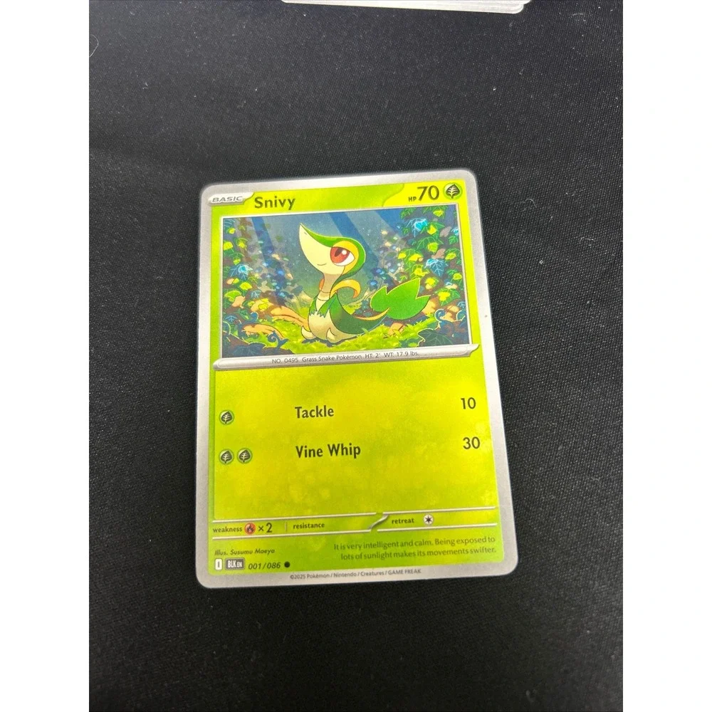 Snivy Pokemon Card - Grass Basic - 70 HP - 001/086 - Holo Collectible